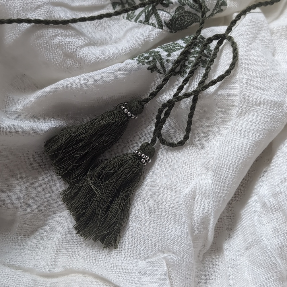 Zara Boho Printed Blouse With Tassels - Picture 10 of 11